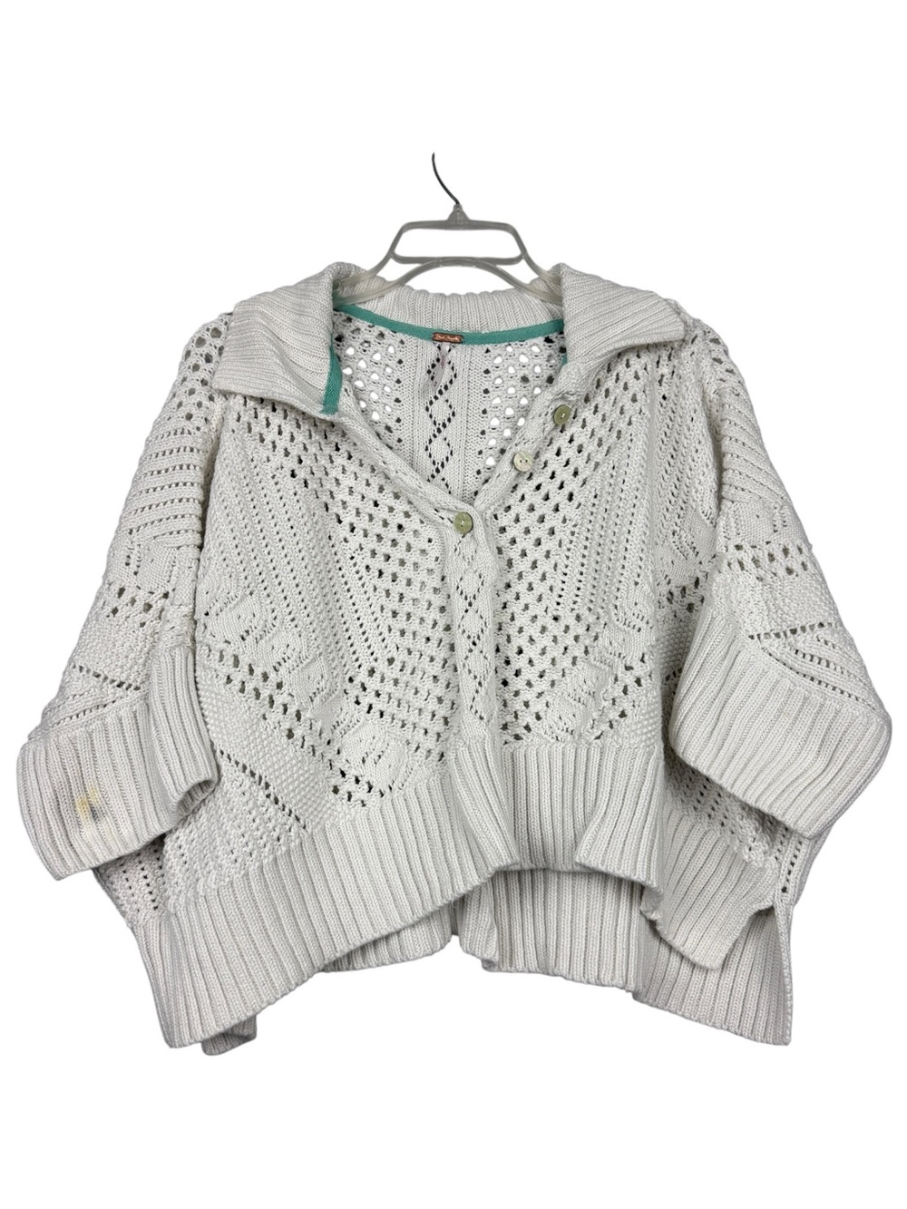 Free People To The Point Crochet Open Knit Pullover Sweater - Picture 2 of 6